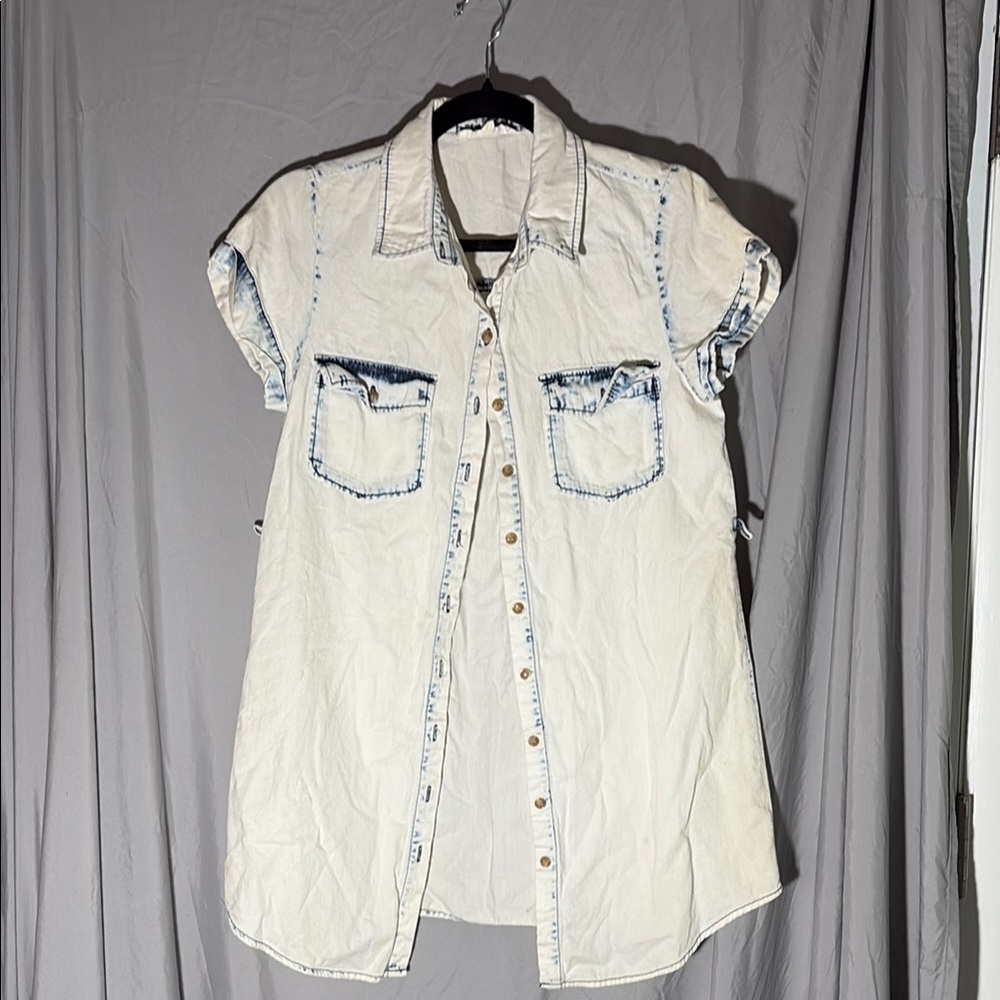 Love Tree Blue Denim Shirt